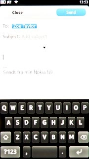Press the text input field and write the required text.