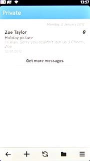 Press the required email message to read it.