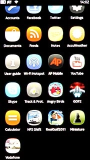 Slide your finger across the display to return to standby mode.Press the required bookmark.