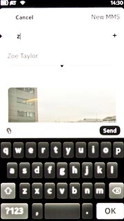 Press the required contact.Write subject and text for your picture message.