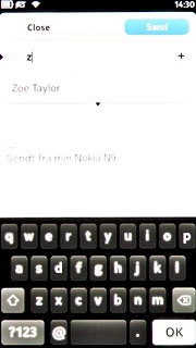 Press the required contact.Write subject and text for your email message.