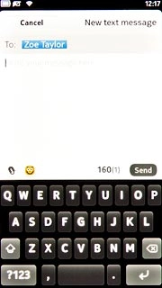 Press the text input field.Write the text for your picture message.