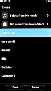 Press the required ring tone.