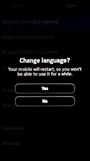Press Yes to confirm.Wait a moment while your phone restarts.