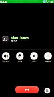 Press the disconnect icon to end the ongoing call.Slide your finger across the display to return to standby mode.