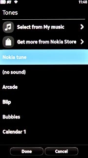 Press the required ring tone.