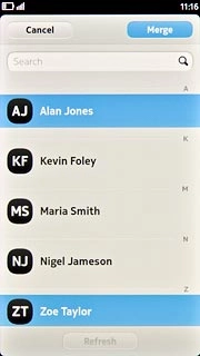 Press Merge to merge the selected contacts.