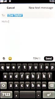 Press Send when you've written your text message.