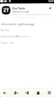 Press the reply icon.Write your email message.