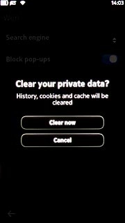 Press Clear now to confirm.