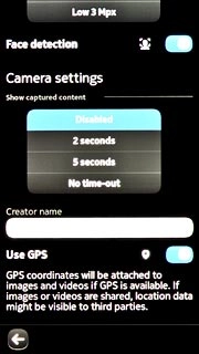 Press the indicator next to Use GPS.Depending on the current setting, GPS is turned on or off.