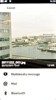 Press Mail.An email message containing the picture or video clip is created.