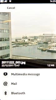 Press Multimedia message.A picture message containing the picture is created.