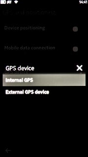 Press Internal GPS or External GPS device.