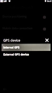 If you select External GPS device:Follow the instructions on the display to calibrate an external GPS device.