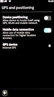 Press the indicator next to Mobile data connection.Depending on the current setting, the function is turned on or off.