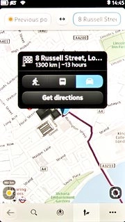 Press the directions icon.