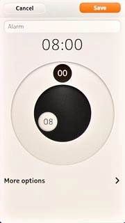 Drag the circles to set the time for the alarm.