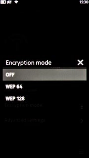 To turn off WEP encryption:Press OFF.