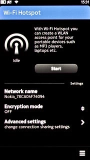 Press Start to use your phone as Wi-Fi hotspot.