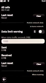View your data usage in your home network below Mobile network data in Home network.