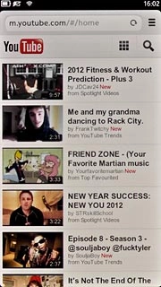 You can now use the application.Please note that YouTube isn't part of the original application package and therefore only a general description is given here.You have a number of options, such as:Search for video clipsSearch for video clips in a categoryIf you have a YouTube account and you log on, you can also:Upload video clipsShare video clipsCreate playlistsRate video clips