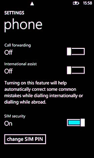 Press the indicator next to SIM security.