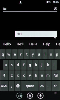 Press the required word to insert it.