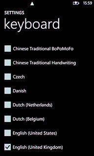When the menu item is ticked (V), the language is selected.