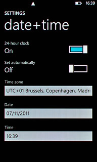 Press the field below Time zone.
