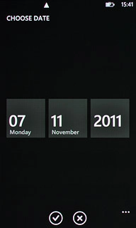 Press day, month and year and key in the required date.