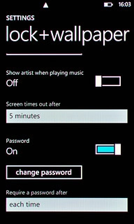 Press the indicator next to Password to turn off the function.Key in the phone lock code to confirm.
