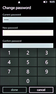 Press the field below New password and key in a new phone lock code.