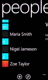 Press the required contact.The contact details are displayed.