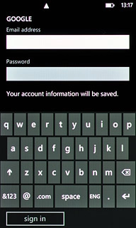 Press the field below Email address and key in your email address (such as name@provider.com).