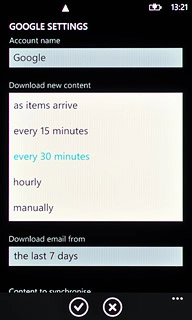 Press the required period or manually.Please note: each time your phone connects to the server to synchronise, data charges will apply.