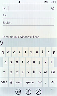 Press Cc or Bcc.Key in the first letters of the required contact.Matching contacts are displayed.