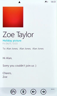 Press the reply icon.