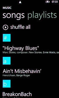 Press the required audio file or the required playlist.