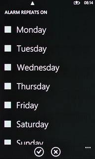 Press the required days to select them.
