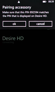 Check that the same access code is displayed on both devices and press ok.The device is added and is ready for use.