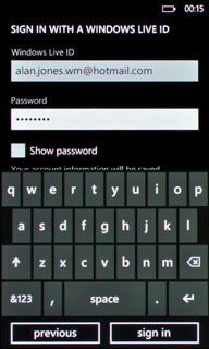 Press sign in.Wait a moment while your Windows Live account is activated.