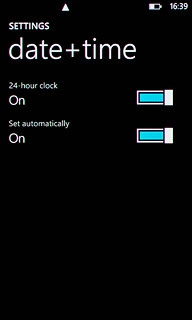 Press the indicator next to Set automatically.Depending on the current setting, automatic date and time update is turned on or off.