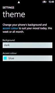 Press the field below Accent colour.