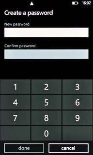 Press the field below New password and key in the required phone lock code.
