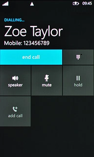 Press end call to end the call.