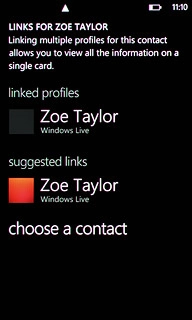 If no contacts are suggested:Press choose a contact.