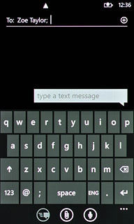 Press the text input field.Write the text for your picture message.