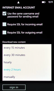 Press the required period or manually.Please note: Each time your phone connects to the server to synchronise, data charges will apply.