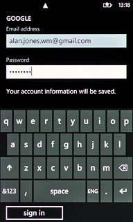 Press sign in.Wait while the email account is activated.
